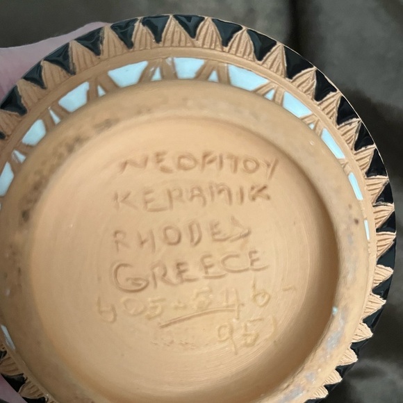Neofitoy Keramik Handmade Vase Rhodes Greece Numbered Vintage - Picture 5 of 7